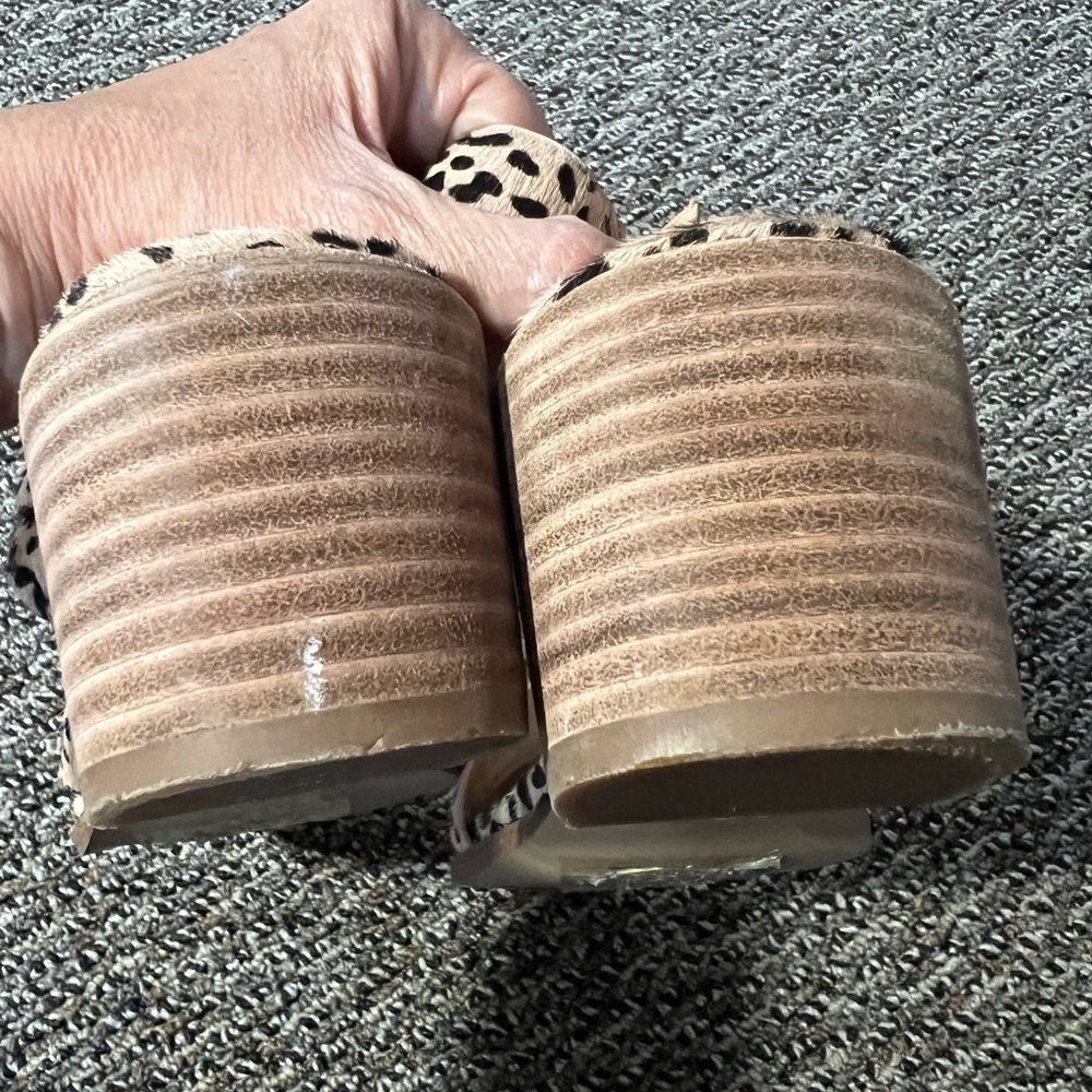 Madewell Alyssa Calf Hair Leopard Sandals Size 8.5 - Picture 4 of 6